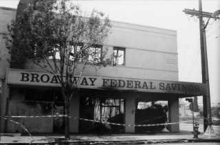 Burned-out Broadway Federal Savings Building