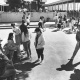 Woodrow Wilson High School, courtyard: Courtesy of Los Angeles Public Library, Herald-Examiner Collection, Paul Chinn photographer, 1987. 