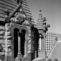 Detail of window and gargoyles, Trinity Church