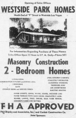 Westside Park Advertisement : Las Vegas Journal Review, December 1949
