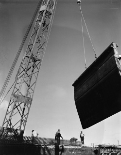 Moving a concrete form.