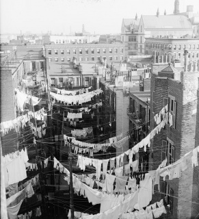 Yard of tenement, New York, NY