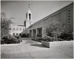 New Hope Baptist Church, exterior: Photograph: California State Library, Mott-Merge Collection, 1956