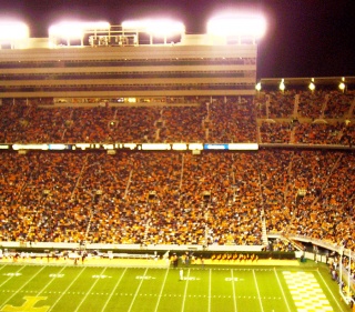 Neyland Stadium at night