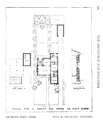 Hollow Tile House floorplan: Paul R. Williams Hollow Tile House floorplan. Architect and Engineer, January 1920