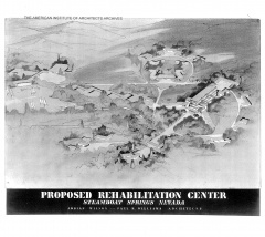 Steamboat [Hot] Springs Nevada Rehabilitation Center: Proposed rendering, Image courtesy of The American Institute of Architects Archives, Washington, D.C.