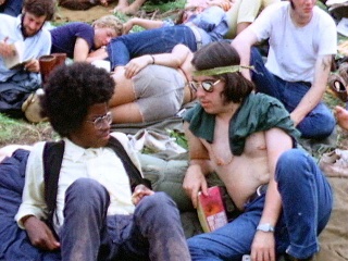 Two hippies at Woodstock Festival