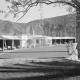 Arrowhead Springs Hotel, Swimming Pool Cabanas, 1940: Photographer: Maynard L. Parker, The Huntington Library, San Marino, California