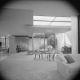 Residence, Mrs. Leslie Lumley, Living room and Dining room, 1958: Photographer: Maynard L. Parker, The Huntington Library, San Marino, California